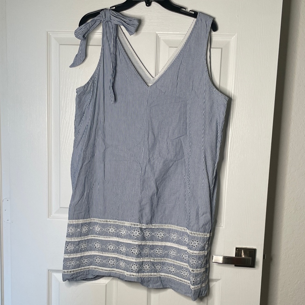 Vineyard Vines Cotton Striped embroidered Tank Mini Dress
